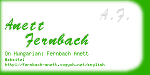 anett fernbach business card